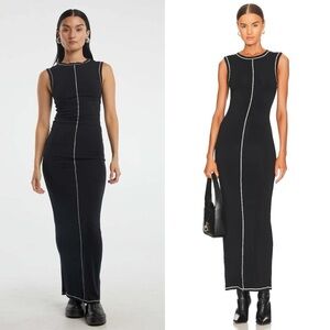 The Line by K Inez Black Sleeveless Maxi Dress XS | Stretch Modal